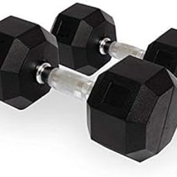 Body Maxx Hex Dumbbells 7.5 kg Pair, Rubber Dumbbell Set 7.5kg, Black Rubber Coated Dumbbells with Steel Grip Home Gym Fitness-6