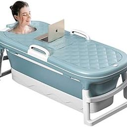 Oncarnival Portable Bathtub, Foldable Bathtub for AdultChildrenToddlers, Freestanding Bathtubs Bath Tub with Lid Handle Drain Hose, Fold-resistant, Easy to Store, Adult Bathtub Non-slip-image-28