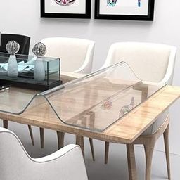 Qlarity Covers 1Mm Thick Dining Table Cover 6 Seaters 36 X 60 in (91.5 X 152 Cms) | Heat Resistant Transparent Table Protector, Waterproof | Customized Sizes, Round - Plastic-image-29