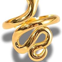 Fashion Jewellery Golden Snake Ring | Bold Adjustable Statement Jewelry for Women and Girls-image-46