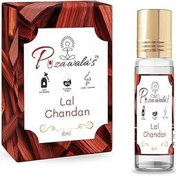 Puzawala's Lal Chandan Itra 6ml Original Red Sandalwood itr/ittar/attar Alcohol Free Natural Fragrance for Pooja Prayer Meditation Gifting Personal Use | Unisex Men Women-image-55
