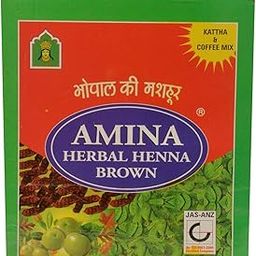 Amina Herbal Henna Brown with Kattha & Coffee Mix/Natural Herbal Brown Henna Hair Colour 800 Gm (Pack Of 20)-image-47
