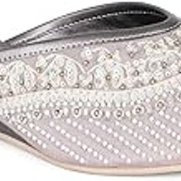 Womens W Pointed Toe Embroidered Wedge Mules-image-30