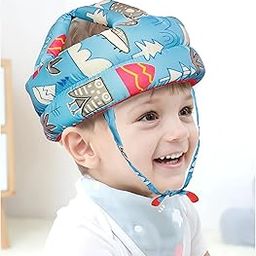 TULOO Baby Infant Toddler Helmet No Bump Safety Head Cushion Bumper Bonnet Adjustable Protective Multi Printed Cap Child Safety Headguard for Running Walking Crawling Safety Helmet for Kids (Blue)-image-75