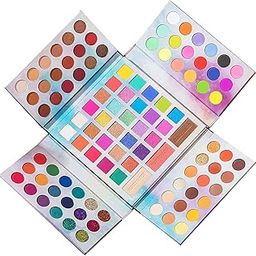 URBANMAC Eyeshadow Palette Highly Pigmented Neon Glitter Rainbow Make Up Eye Shadow Powder with Blush Powder All In One Makeup Gift Set Shimmery, Satin & Matte Finish 105 Colors-25