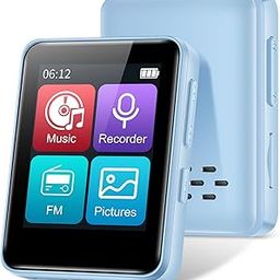 32GB MP3 Player with Bluetooth, 1.8 inch Screen, with FM Radio, Recorder, Portable Sport HiFi Music Player Up to 512GB, Blue-picture-23
