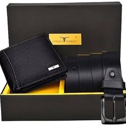 Brian Black Leather Wallet & Black Casual Belt Combo Gift Set for Men-image-46