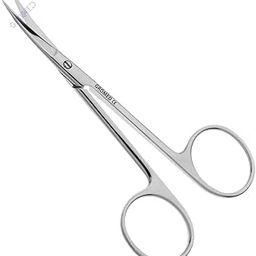 Gromed Fine Iris/Cuticle Scissors, SharpxSharp (Pointed) Tip - Stainless Steel (CURVED, 6"/15cm)-image-0