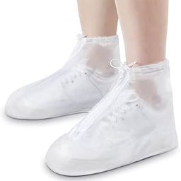 Axenta Rain Boots Shoe Covers Waterproof for Men Women Shoe Protectors with Zipper Not-Slip Reusable Overshoes Galoshes for Hiking Climbing Camping Cycling Rainy Day (White, XXL) (White, XL-Size)-image-12
