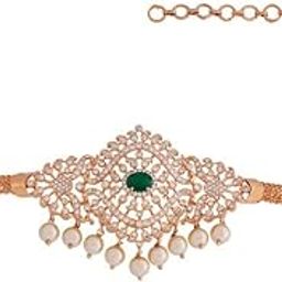 Green Gold Plated Ethnic Zircon Bajuband/Armlet - 421432-32