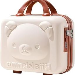 Portable Mini 14Inch Cosmetic Case Cartoon Bear Storage Box Lightweight Password Lock, Hand Luggage Storage Bag with Zipper Clip-on Function, Water Proof Cosmetic Travel Case for Wome, Girls-image-64