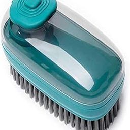 Scrub Brush with Soap Dispenser, Good Srubber Cleaner for Dish Sink Pan Pot Washing and Cleaning, Bathroom, Kitchen, Soft Laundry Clothes and Shoes Scrubbing Brush (Multi Colours)-image-36