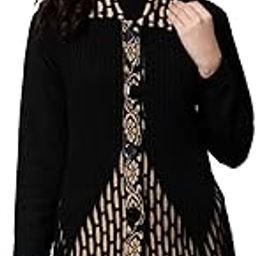 Women's Ladies Winter wear Woolen Shawl Collar Self Cardigan Sweater-picture-2