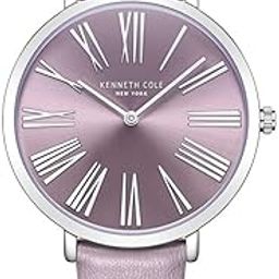 Quartz Analog Purple Dial Purple Leather Strap Watch for Women-KCWLA0027302LD-image-74