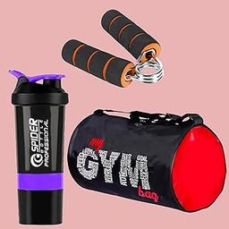 3-in-1 Gym Combo – My Gym Bag, Protein Shaker Bottle & Hand Gripper for Workout | Gym Bag | Shaker | Gripper (Purple)-image-94