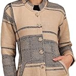 Women's Wool Blend Banded Collar Cardigan-image-98