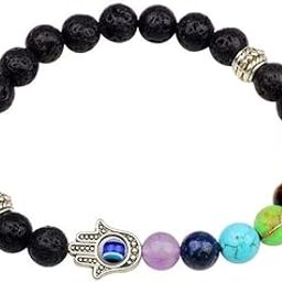 Bracelet For Men Original yoga Reiki Crystal Feng Shui Natural Gem Stone Beads Combo Multi Layered Bracelets for Men Women Unisex Fashion Spiritual 8mm Lava Rock 7 Chakra Evil Eye Stylish-image-25