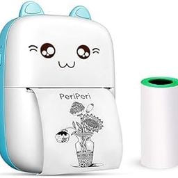 MvMini Bluetooth Thermal Printer, Portable Label Maker for Android & iOS, with Paper Roll, Blue-16
