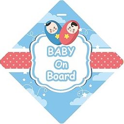 CVANU 2pcs Baby on Board Laminated Kids Safety Vinyl Sticker with 2 Suction Cup for Car Drivers (7.3inX7.3in)_R1-6-image-56