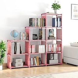 Jureto Book Self Portable Book Shelf, Kids Books Racks for Home Plastic, Bookshelf for Home, Book Shelves, Book Stand, Book Organizer, Book Rack for Study Room/Library (Chery Pink, 9-case)-image-49