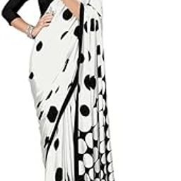 Women's Printed Silk Crepe Saree with Unstitched Blouse-image-24