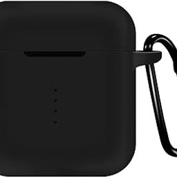 EDNITA Earphone Case Cover Compatible with Boat Airdopes 141/148, Soft Silicone Skin Case Cover Shock-Absorbing Protective Case with Keychain - Pack of 1 (Black)-24