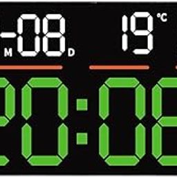 UJEAVETTE Alarm Clock Modern Temperature Detect Desk Clock for Living Room Hall Beside Green Light-image-93