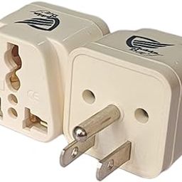 Vadda Bai India to USA Plug Converter Adapter for Travel US, Japan, Canada, Thailand & More (Type B) Sockets Countries Conversion Adaptor (Pack of 2) White-52