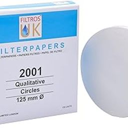 Filtros UK, Qualitative Filter Papers Grade -2001, 125 mm dia,Box of 100 Circles (Eq. Whatman Grade-1)-18
