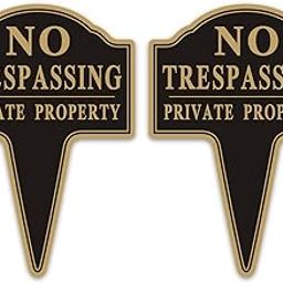 2-Pack Private Property No trespassing with Stake 10"x14" Aluminum Sign-image-14