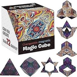 Magic Cube Shape Shifting Puzzle Box for Kids Age 6+ Months and Adults | 3D Fidget Mind-Challenging Fun Game | Infinity Cube with 12 Rare Earth Magnets Transforms Into Over 70 Shapes-image-2