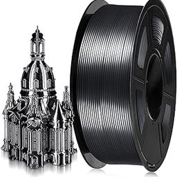 FiLAMONT PLA Silk Filament 1.75mm, 3D Printer Filament, Shiny Silk 1.75 PLA Filament, 1kg(2.2Lbs)/Spool (Silk Black)-image-2