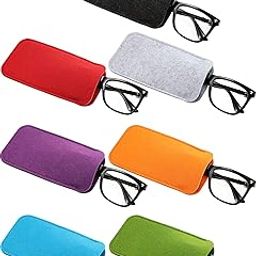 7 Pieces Felt Slip in Eyeglass Cases Soft Sunglasses Storage Case Portable Travel Glasses Pouch-picture-30