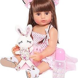 MNMJ Lifelike Reborn Baby Doll - 22-inch Soft Body Realistic Newborn Silicone Full Body With Feeding Kit Toys Accessories for Ages 3+ Year Old Girls or Collection-image-22