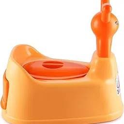 Nabhya Potty Toilet Trainer Seat/Chair with Lid and High Back Support for Toddler Boys Girls (Age 7 Months to 3 Years) (Orange)-picture-0