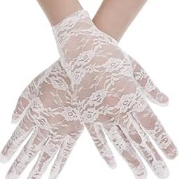 Women's Lace Gloves for Tea Party, Wedding, Dinner - Short Dressy Courtesy Gloves-image-3