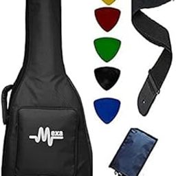 Mexa Polyester Heavy Padded Bag/Cover/Case For All 38, 39, 40, 41 Inch Acoustic Guitars Like For Fender, Yamaha, Cort, Ibanez, Xtag, Vault, Hobmer, Givson, Kaps, Rocks And Other All Brands, black-19