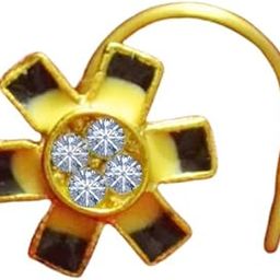 YUTHIKA JEWEL Meenakari work Handcrafted Cut Stone Nosering nosepin for women nose jewelry-27