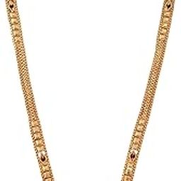 Brass Stylish Gold Plated Long Chain Black Beads Mangal Sutra Tali/Tanmaniya/Nallapusalu/Mangalsutra for Women-image-81