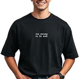 Men Oversized Printed Round Neck Cotton Blend T-Shirt-image-84