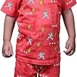 kidzo Baby Boys Poly Cotton T-Shirt and Short Set | Clothing Set | Light Red | 2-3 Years | KIDS11085-picture-46