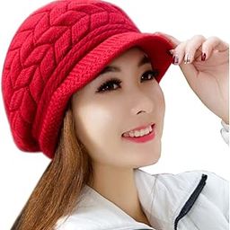Red Winter Cap Woolen Knitted Hat (Fur Inside) Women Hats for Ladies Beanie Girls Skullies CAPS Bonnet Femme Snapback Warm Wool Hat-image-49