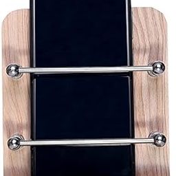 GRIDLAB™ Wooden Single Mobile Holder Stand for Mobile Charging, TV & AC Remote Holding and Keys Hanging at Home, Office, Bedroom, Hotel Wall Mount (Wooden Single Mobile Stand)-17