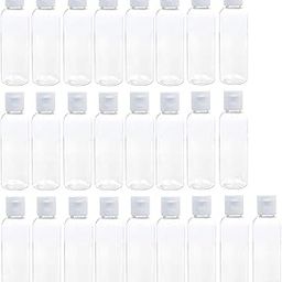 50ml 24pcs Empty Clear Plastic Bottles Refillable Travel Size Cosmetic Containers Leak Proof Squeeze Bottles with Flip Cap for Toiletries,Shampoo (White Cap)-27