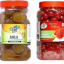 Natural Hub Combo Pack of Amla and Cherry Murabba | Homemade Taste Murabba Packed in Sealed Food-Grade Jars | No Artificial Colour & Flavour (900 Gram Each)-image-32