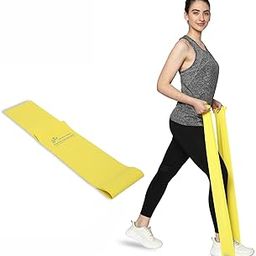 Flamingo Premium Exercise Band – Latex-Free Resistance Band for Stretching, Strength Training & Rehabilitation – Ideal for Home Workouts, Yoga & Physiotherapy – Light – Yellow – 4.5 kgs – Pack of 1-10