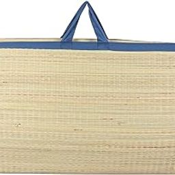 CRAFT OF INDIA Foldable Kora Grass Cushion, Easy Portable and Folding Mat (Blue, 6 X 6 Feet, 15 Mm Thickness)-image-34