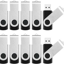 8GB Flash Drive 10 Pack Bulk USB Flash Drives, USB 2.0 Thumb Drive USB Stick for Data Storage Backup, Jump Drive Pen Drive Zip Drive Memory Stick with Indicator, USB Storage Flash Drive Swivel Design-21