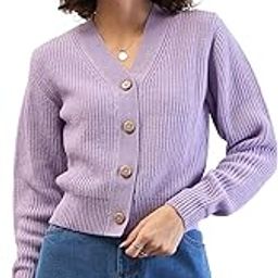 Lavender Front Button Cardigan-image-10