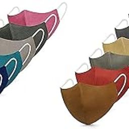 SIXSIGMA® (Pack of 12) Cotton Basic Reusable Cloth Face Mask Adult, Women,Men Pack of 12, Soft Washable 100% Cotton Unisex Face Cover (Multi colour)-picture-55